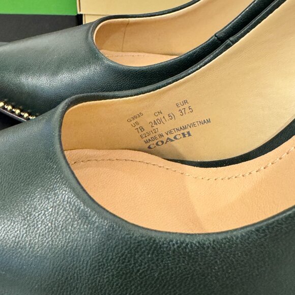 Like New Coach Waverly Pump with Beadchain Amazon Green - Picture 6 of 13